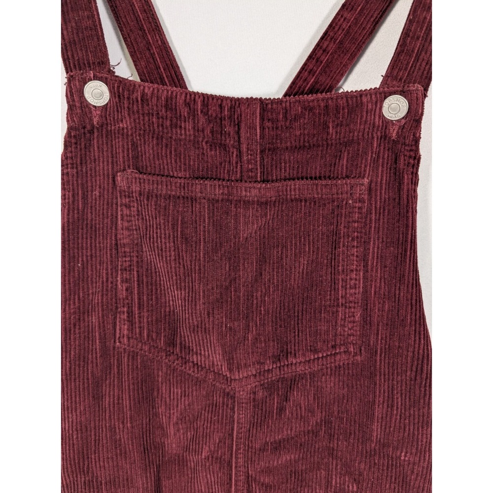 Top Shop petite MOTO Purple corduroy dungaree dress size 8 petite - Picture 2 of 11